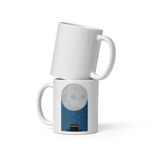Kaaba Night - White glossy mug